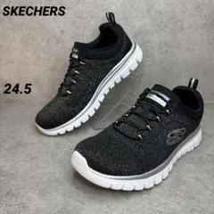 極美品！SKECHERS メモリーフォーム ラメ グリッター スニーカー 黒