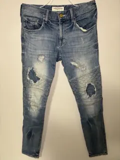 VANQUISH デニムパンツ ダメージ加工 バイカーパンツのサムネイル