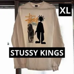 STUSSY KINGS ライオン プリント 長袖 Tシャツ ホワイトのサムネイル
