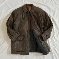 90s vintage 本革 レザージャケット XL チェック裏地 アメカジ古着