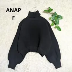 美品✨《ANAP》アナップ タートルネック ニット クロップド ブラック F