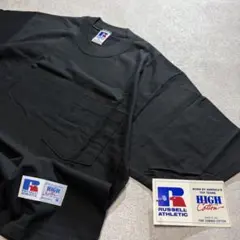 90s USA製 RUSSELL ラッセル デッドストック タグ付 ポケT 無地のサムネイル