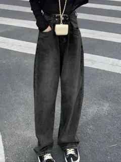 SHEIN ウィメンズヴィンテージ ストレートレッグ ジーンズ ズボン