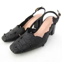 【人気】グレイル パンプス 23cm ブラック スクエアトゥ