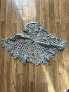 earth music&ecology レース編みストール グレー