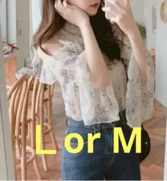 シフォン ブラウス オフショル 肩だし