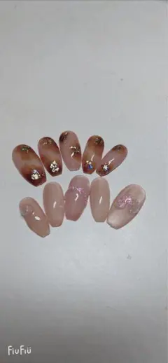 ヌードピンク グラデーション ネイルチップ 10個セット