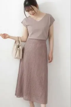 【美品】プロポーションボディドレッシング ニット レーススカート 2点セット