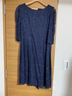 Sweet Mommy ネイビー 総レースマタニティドレス