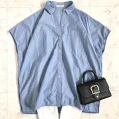 美品 MICA&DEAL マイカ＆ディール テント シャツ 綿100% Fブルーのサムネイル