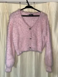 シャギーピンクカーディガン