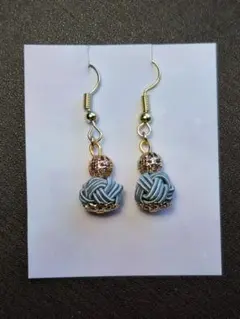 ハンドメイド 水引玉結びデザイン ピアス