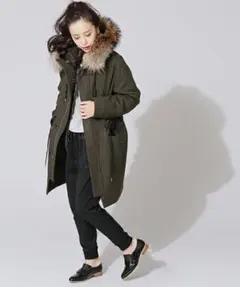 ナノユニバース　ラクーンファー付　モッズコート　サイズ36