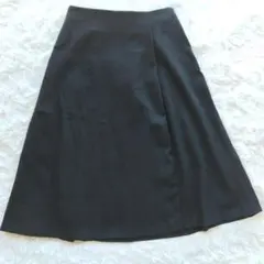 UNTITLED アンタイトル ウール リボン フレアスカート 2 黒 日本製