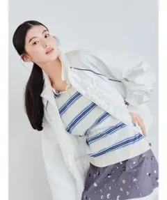 LILY BROWN（リリー ブラウン） フロントフリルブルゾン白