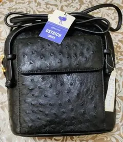 オーストリッチレザー ブラックポシェット