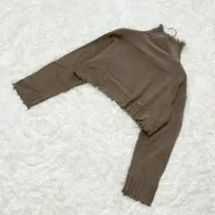 KBF タートルネックニット ショート丈 メロウデザイン ナチュラル Y2K