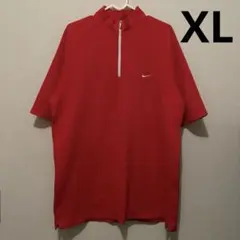 NIKE GOLF ハーフジップ 半袖トップス 赤 ゴルフウェア ナイキ