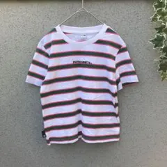 1258【プーマ】M♡ボーダーTシャツ 半袖 ロゴ刺繍 カジュアル