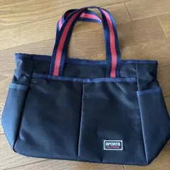 SPORTS カートバッグ 黒 赤青ストライプ