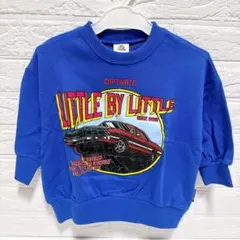 【新品✨】トレーナー 100cm ブルー 車 キッズ 長袖 裏毛 しまむら