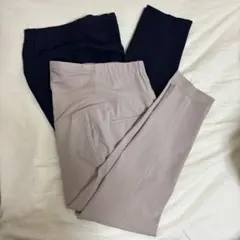 UNIQLO マタニティ スマートアンクルパンツ M ベージュ ネイビー