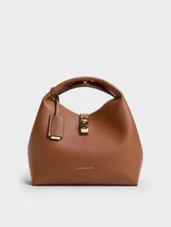 【新品】CHARLES & KEITH チャンス バケットバッグ　チョコレート