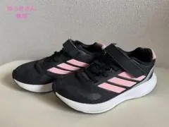 adidas スニーカー 20cm 女の子 シューズ アディダス 黒 ピンク