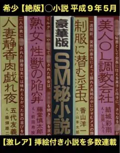 絶版】秘小説96年1月 結城彩雨 香山洋一 　　　前田寿按 楡畑雄二 椋陽児 他 絶版】秘小説96年5月 結城彩雨 香山洋一 前田寿按 楡畑雄二 椋陽児 他