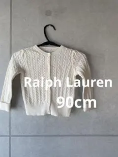 1697. Ralph Lauren 美品 カーディガン ニット　ピンクロゴ