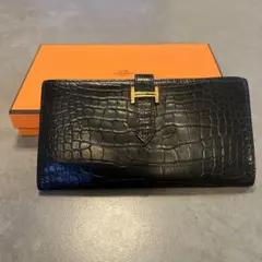 エルメス ベアン スフレ タッチ ボックスカーフ×クロコダイル