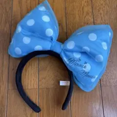 ディズニー ミニーマウス カチューシャ 水色 ドット