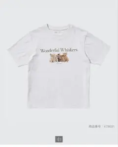 UNIQLO ユニクロ　猫　キャット　Tシャツ　ライトグレー　L