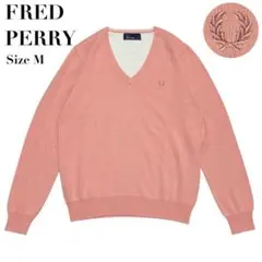 【極美品】FRED PERRY フレッドペリー 刺繍ロゴ ニット セーター M