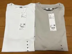 ユニクロ エアリズムコットンオーバーサイズTシャツ 5分袖 Mサイズ 2枚セット