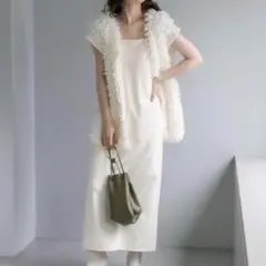 ミスティック レイヤード ストラップ ロング キャミワンピース バックスリット