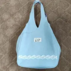 手作りトートバッグ ライトブルー