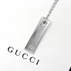 極美品 GUCCI ロゴプレート 925 ボールチェーン 約34cm レディース 