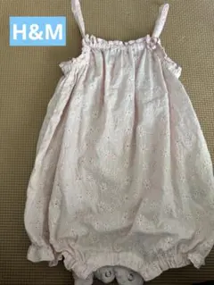 H&M 花柄刺繍ロンパース キャミソール　ピンク　春　夏　秋　女の子