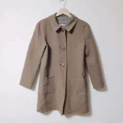 ★美品★組曲 リバーシブル ロングコート ブラウン チェック柄【2/M】のサムネイル