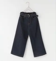 【新品】ローリーズファーム　 ベルト付きワイドパンツ　インディゴブルー　150㎝のサムネイル