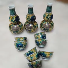 花柄酒器とぐい飲みセット