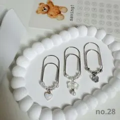 no.28 クリアリボンと宝石のペーパークリップ バインダー貯金