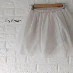 Lily Brown レースフレアショートパンツ キュロット アイボリー 0Sのサムネイル