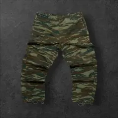 タイガーストライプXLリップストップW41迷彩ワイドテーパードミリタリー実物