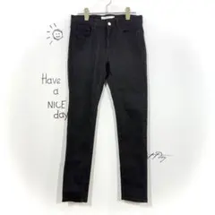 アズールベーシック スキニーパンツ(M)ブラック ストレッチ ノームコア 上品