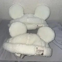 ボアキャップ ホワイト 2個 ミッキーマウス耳付き帽子 東京ディズニーリゾート