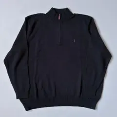 PolobyRalphLauren ハーフジップ コットンニット ブラック