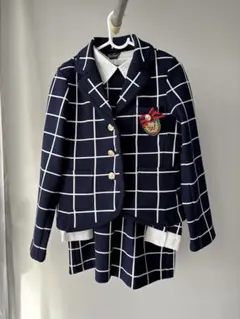 ジェニィ　フォーマルスーツ ネイビー チェック柄
