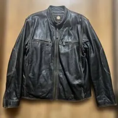 シングルライダース レザージャケット 本革　ブラック